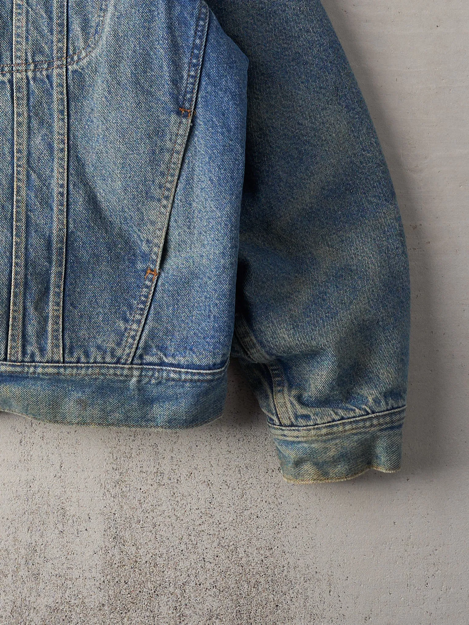 Vintage 90s Mid Wash Storm Rider Mustang Blanket Lined Denim Jacket (L/XL)