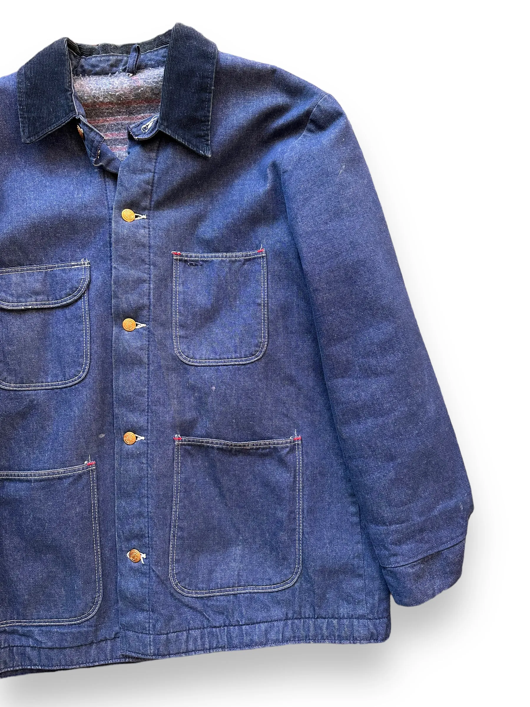 Vintage Blanket Lined Denim Chore Coat SZ L | Vintage Denim Chore Coat | Barn Owl Vintage Seattle