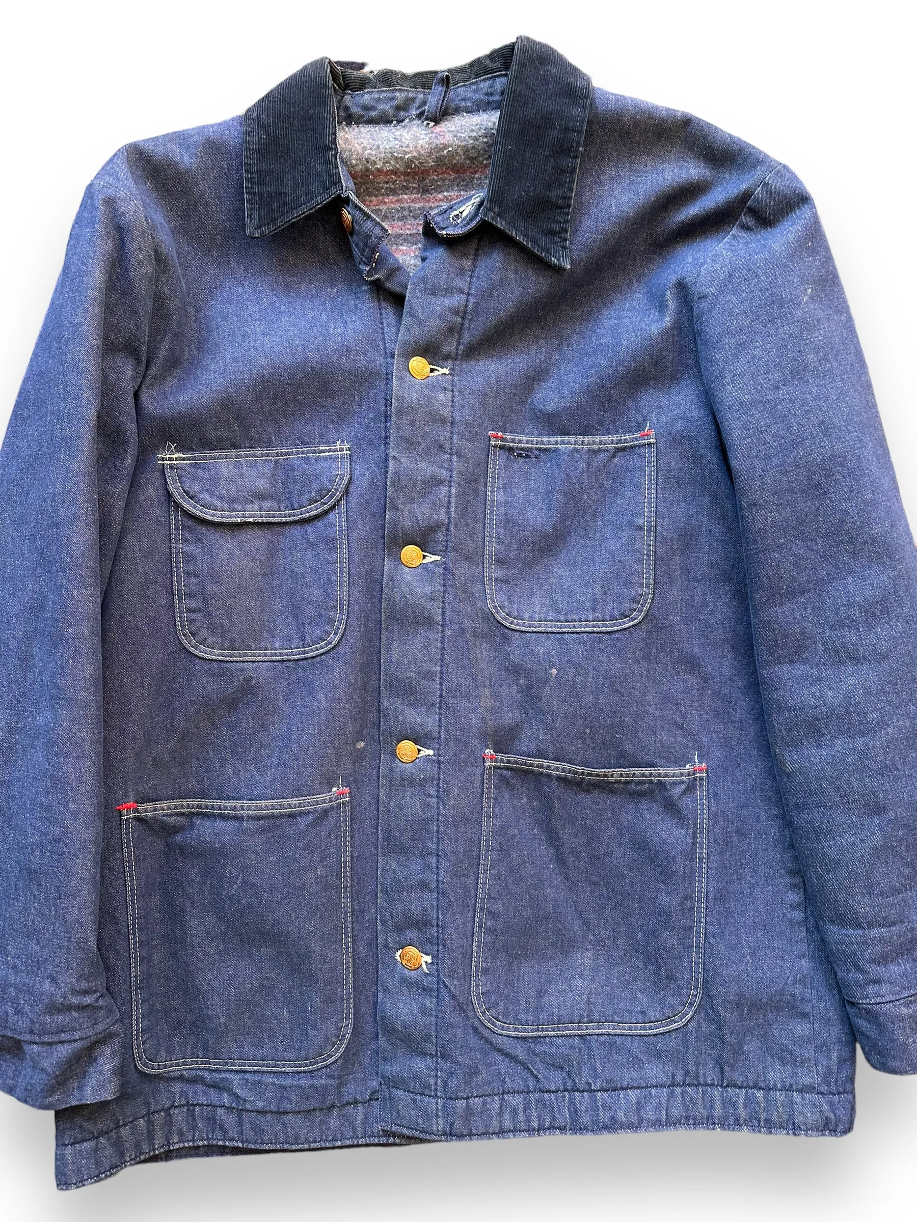 Vintage Blanket Lined Denim Chore Coat SZ L | Vintage Denim Chore Coat | Barn Owl Vintage Seattle
