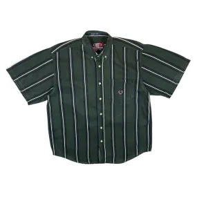 Vintage COLISEUM CLASSIC Multi Striped Green Short Sleeve Cotton Button-Up Shirt