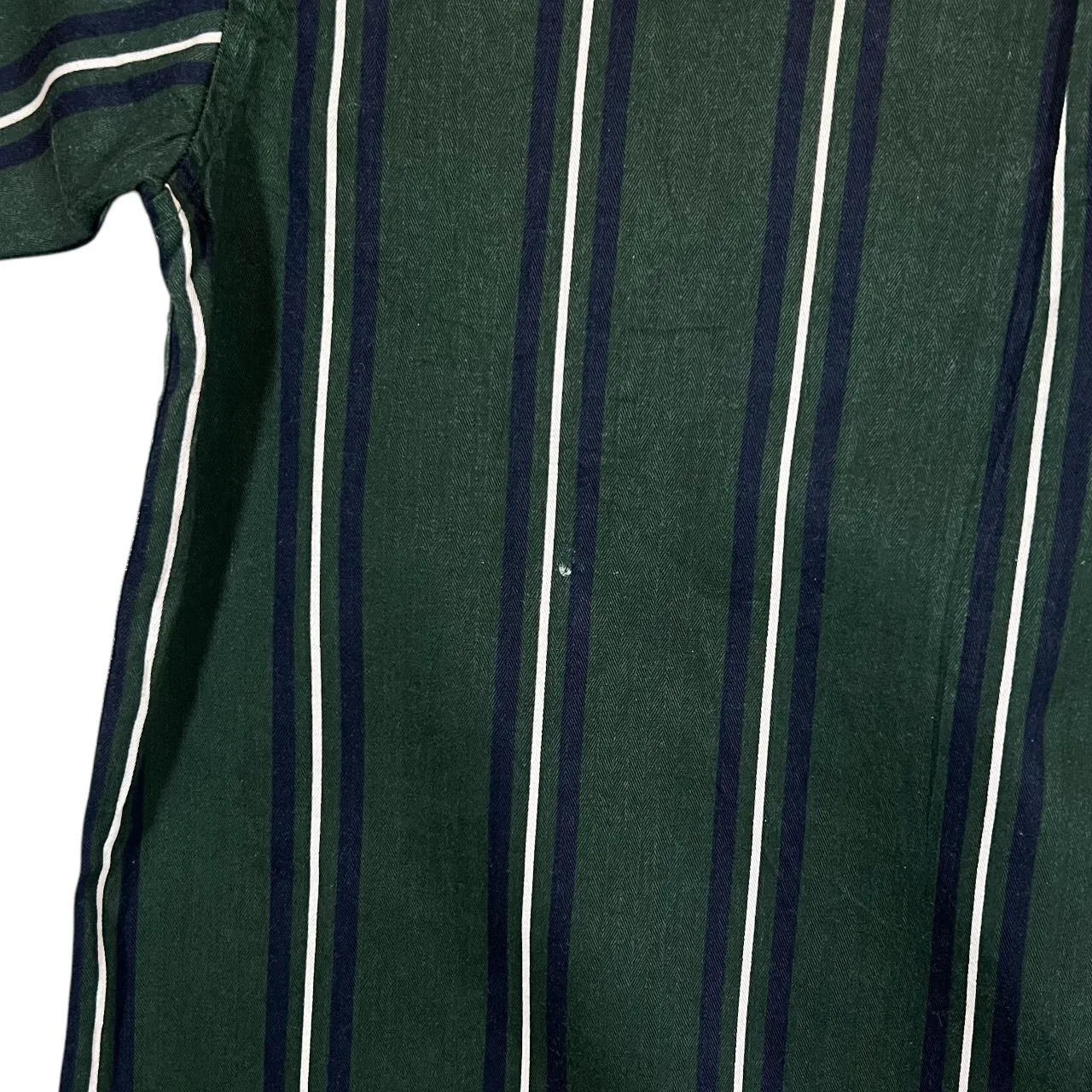 Vintage COLISEUM CLASSIC Multi Striped Green Short Sleeve Cotton Button-Up Shirt