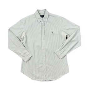 Vintage RALPH LAUREN "Custom Fit" Embroidered Mini Logo Striped Long Sleeve Cotton Shirt