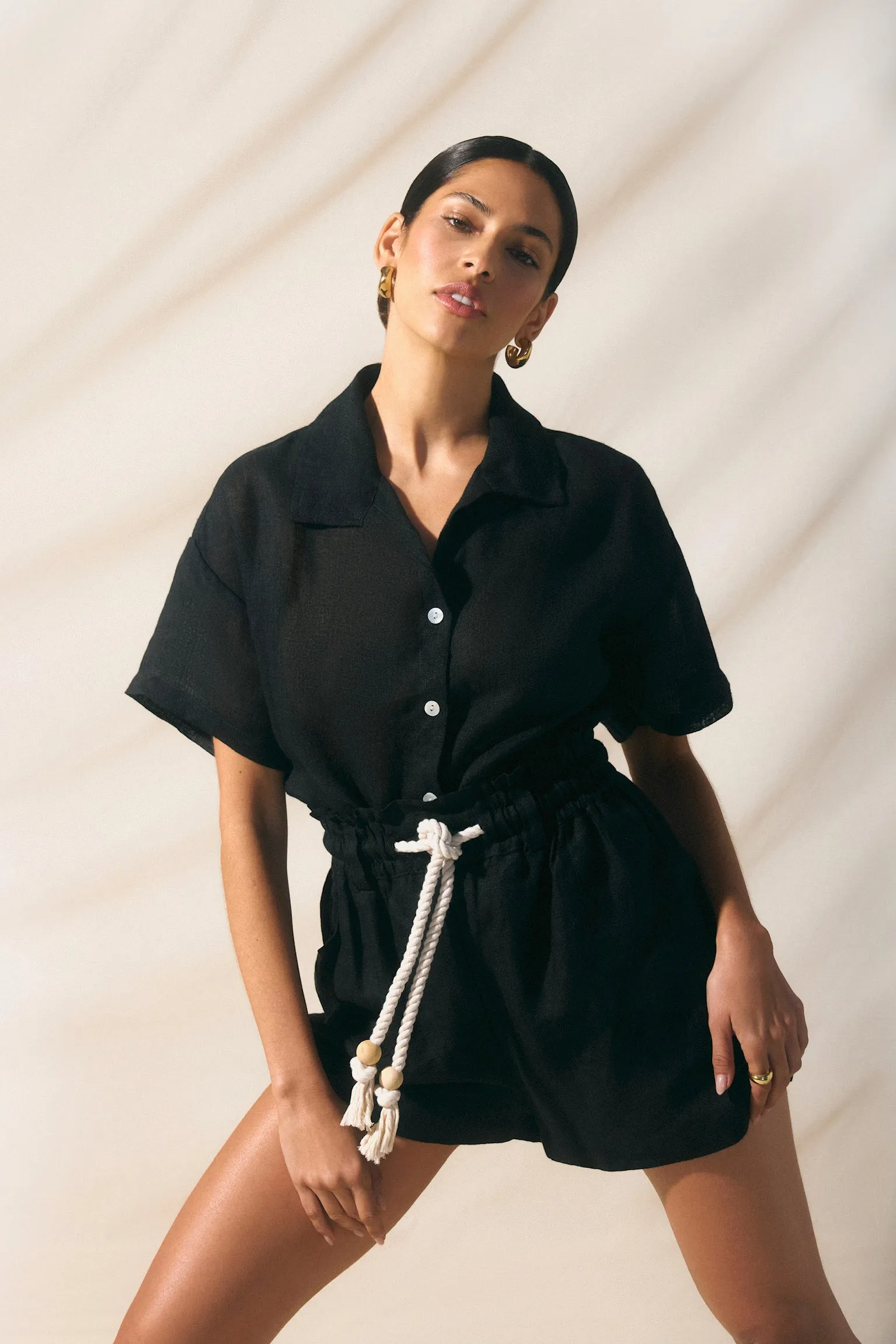 VITAMIN A The Avery Drawstring Linen Short