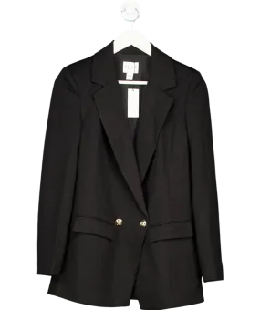 Wallis Black Premium Ponte Double Breasted Blazer UK 10