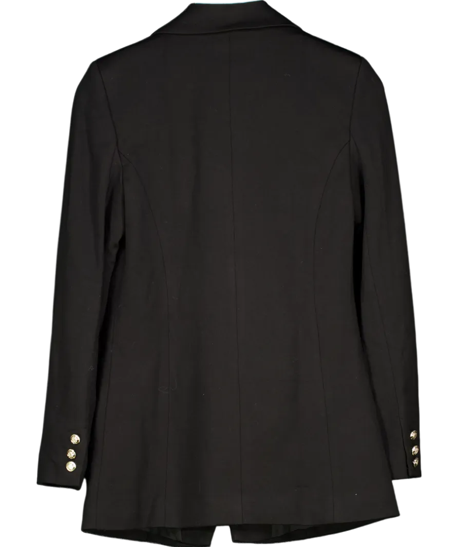 Wallis Black Premium Ponte Double Breasted Blazer UK 10
