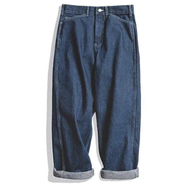 WASHED STRAIGHT RELAXED STRETCH JEANS