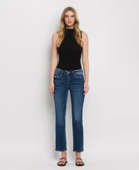 Wax Plant - Mid Rise Ankle Slim Straight Jeans