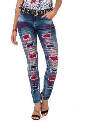 WD478 Embroidered Women's Jeans