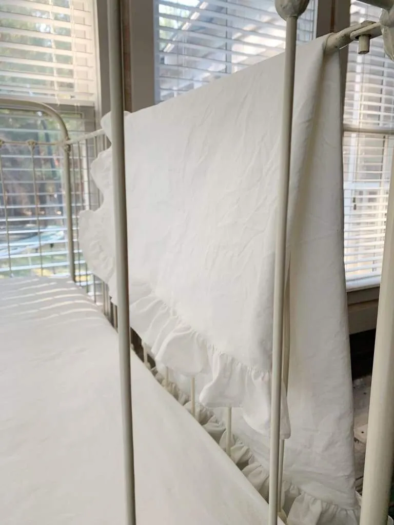 White Ruffled Crib Blanket
