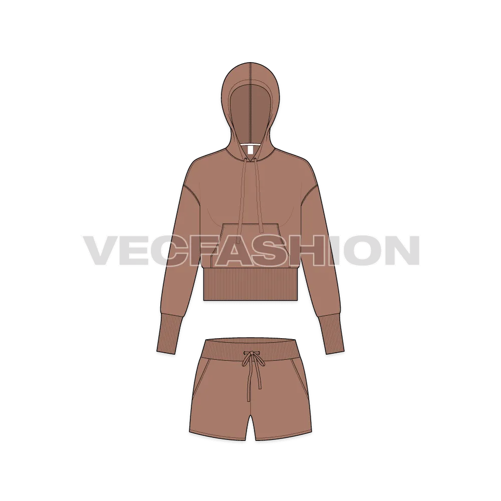 Women Cropped Sweatsuit