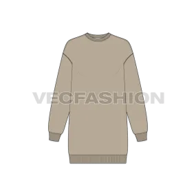 Women's Drop Shoulder Long Sweatshirt