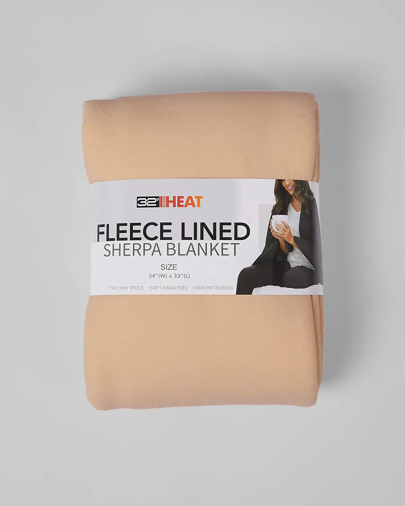 WOMEN'S FLEECE-LINED SHERPA WEARABLE BLANKET