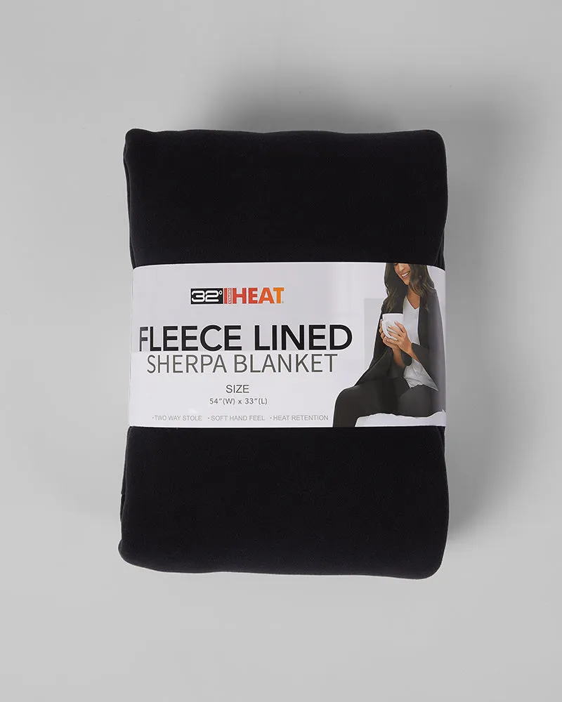 WOMEN'S FLEECE-LINED SHERPA WEARABLE BLANKET