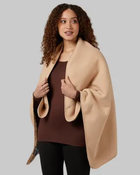 WOMEN'S FLEECE-LINED SHERPA WEARABLE BLANKET
