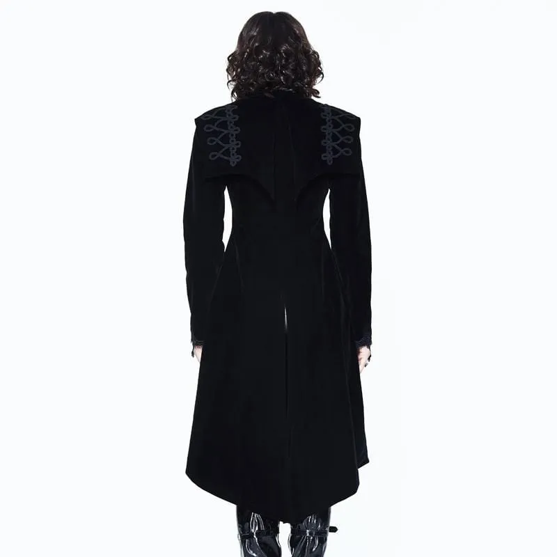 Women's Square Bertha Collar Goth Long Coat