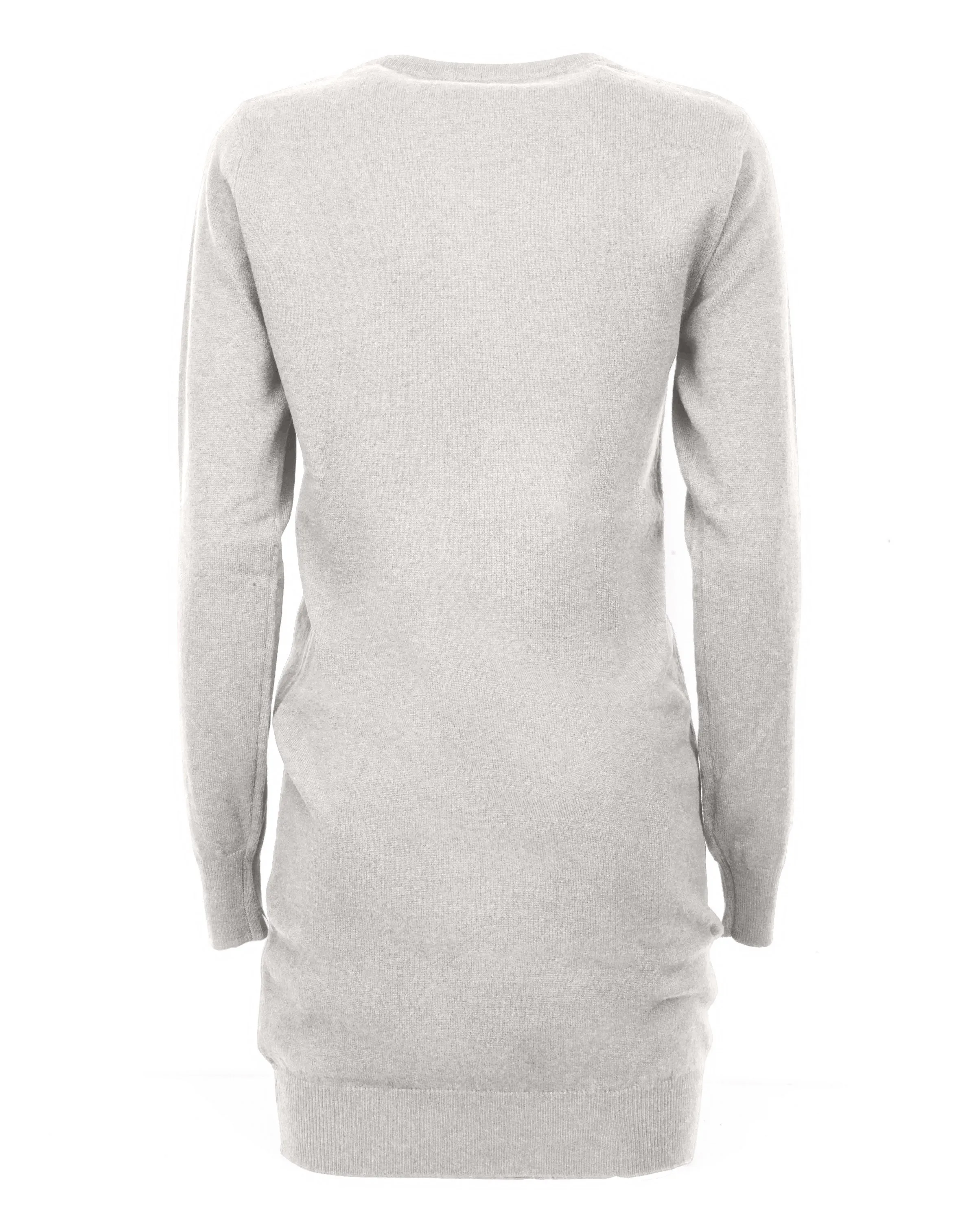 Womens's Cashmere Crew Neck Dress Light Gray