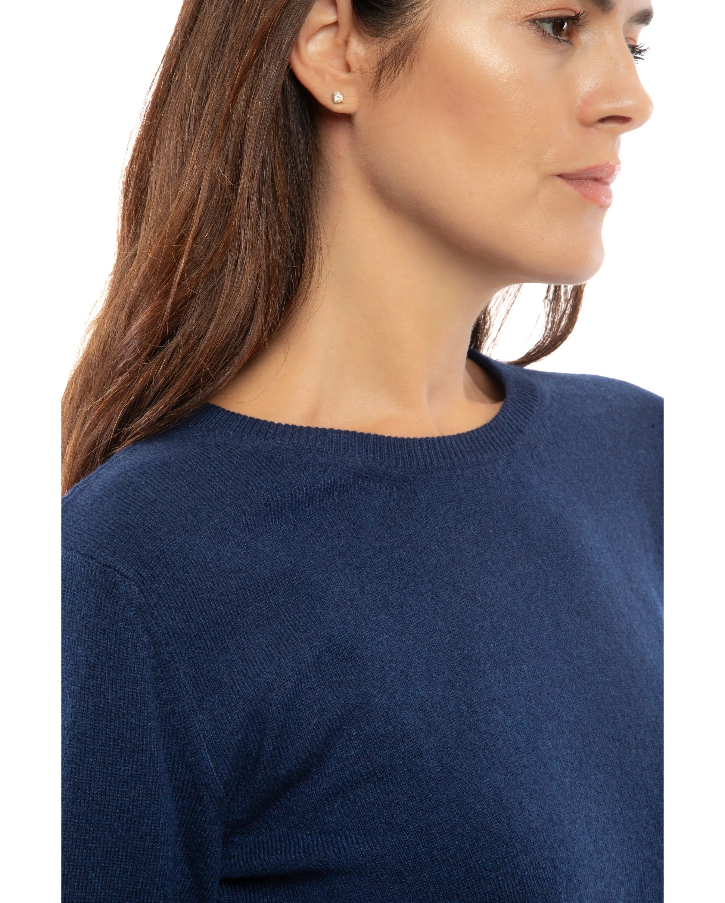 Womens's Cashmere Crew Neck Dress Light Gray