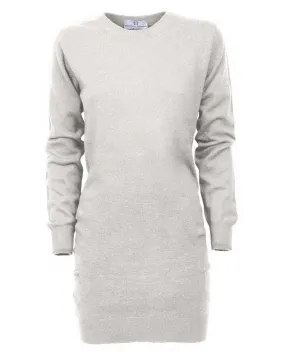 Womens's Cashmere Crew Neck Dress Light Gray
