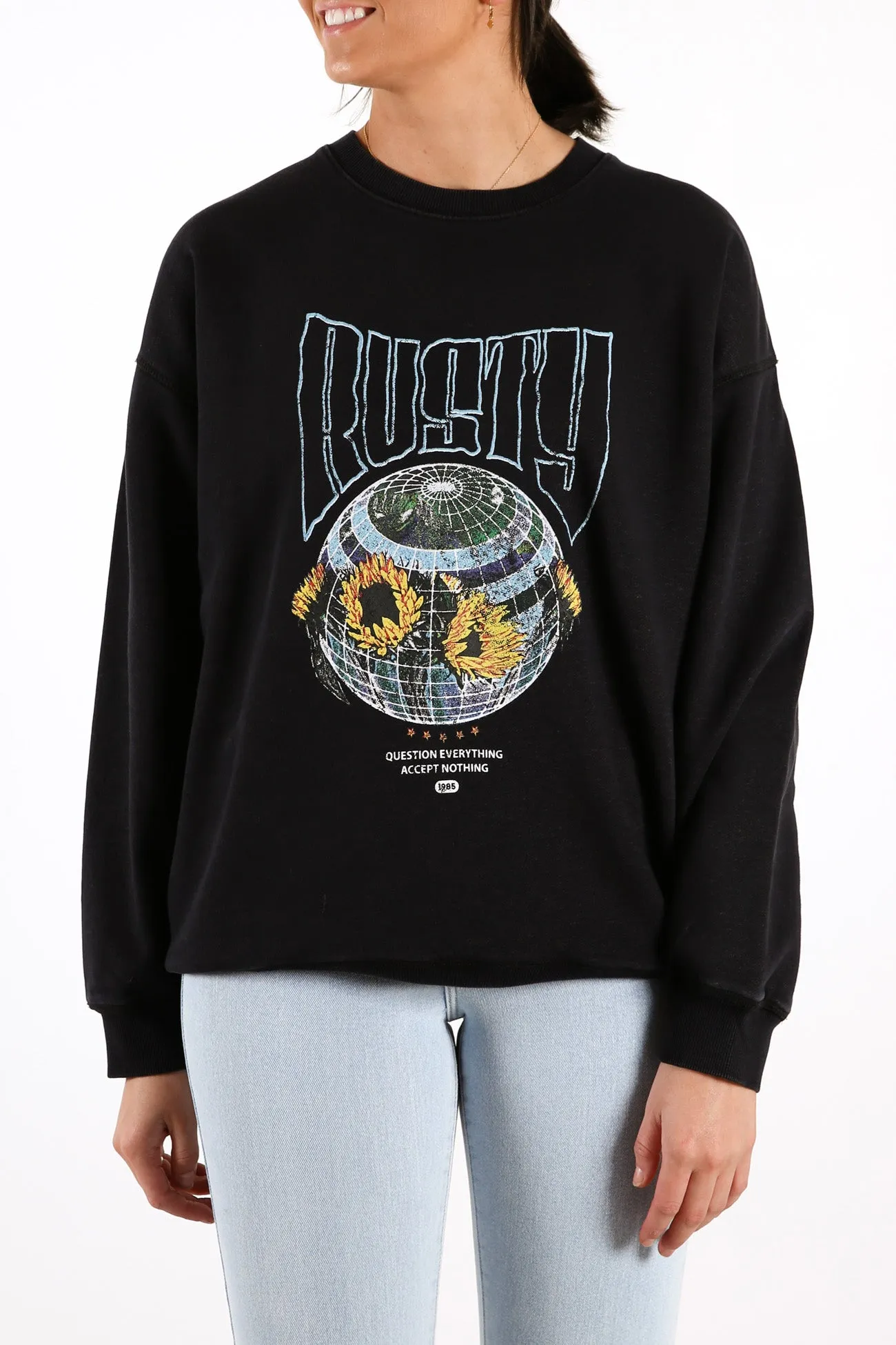 Worldwide Crew Neck Fleece Black