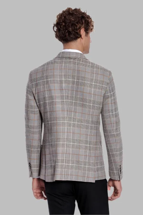 WSS Checked Double Breasted Brown Men Blazer  - Singen