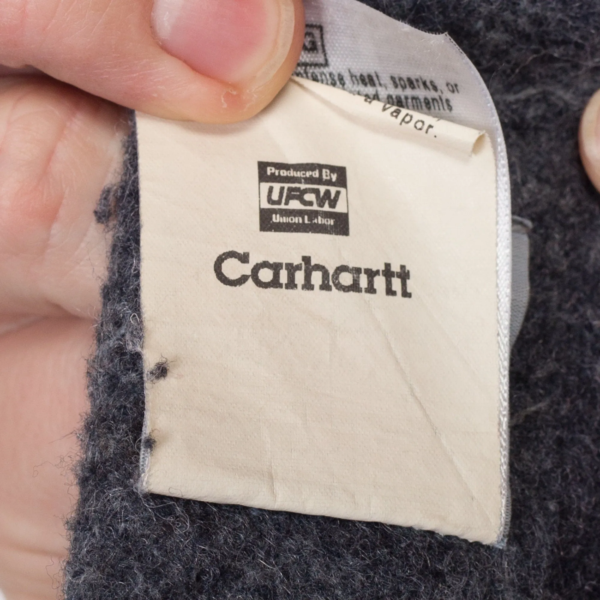 XL 90s Carhartt Denim Blanket Lined Chore Coat