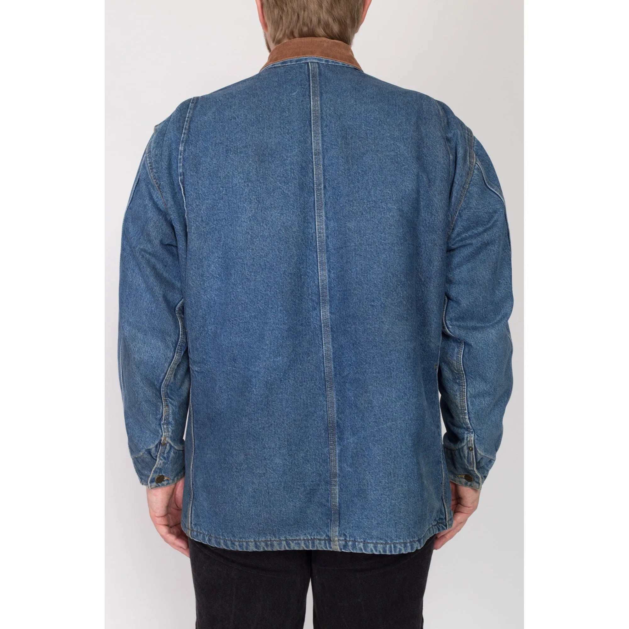 XL 90s Carhartt Denim Blanket Lined Chore Coat